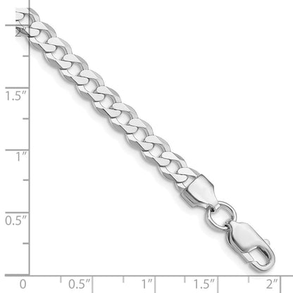 Sterlingsilber Rhodiniert 5.75mm Flach Panzer Kette