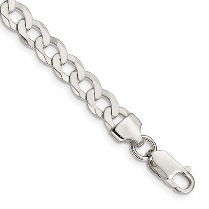 Sterlingsilber 6.8mm Flach Panzer Gliederarmband