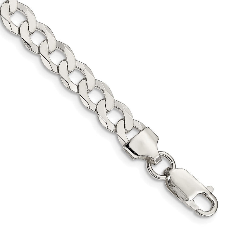 Sterlingsilber 6.8mm Flach Panzer Gliederarmband