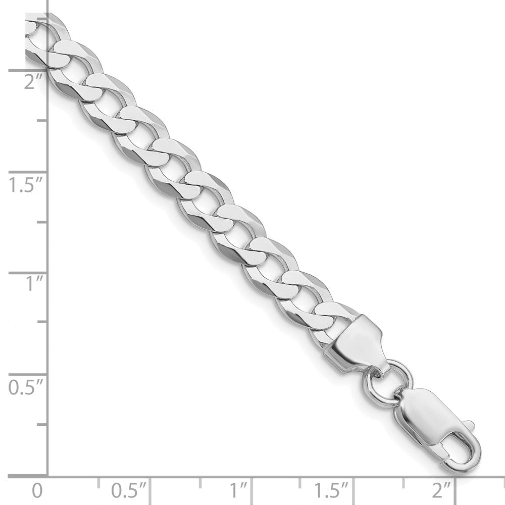 Sterlingsilber Rhodiniert 6.8mm Flach Panzer Kette