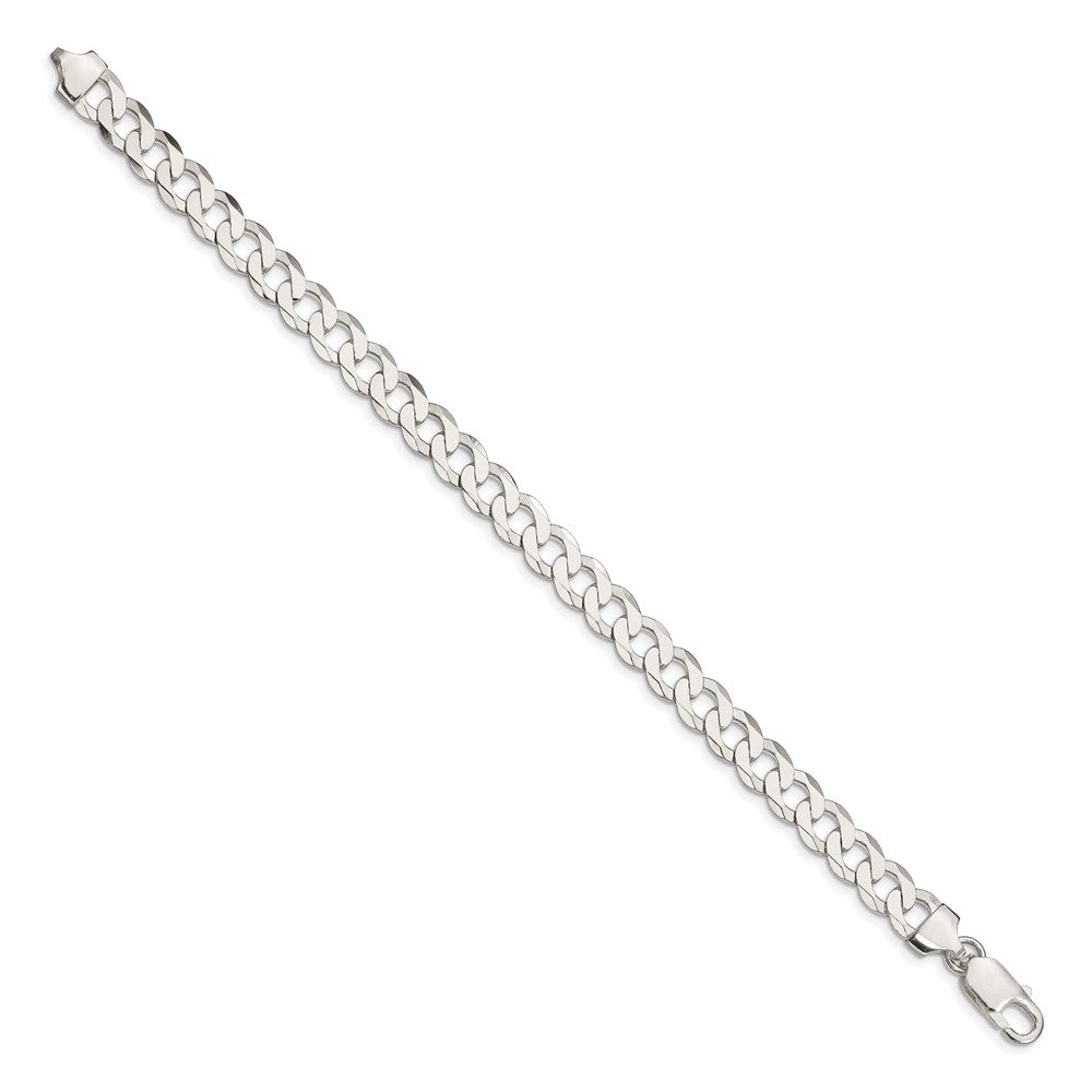 Sterlingsilber 7.5mm Flach Panzer Gliederarmband