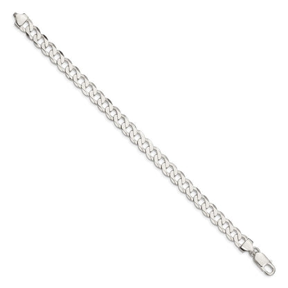 Sterlingsilber 7.5mm Flach Panzer Gliederarmband