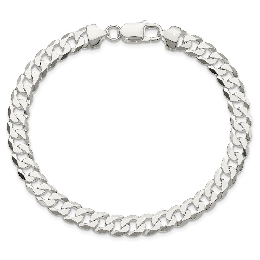 Sterlingsilber 7.5mm Flach Panzer Gliederarmband