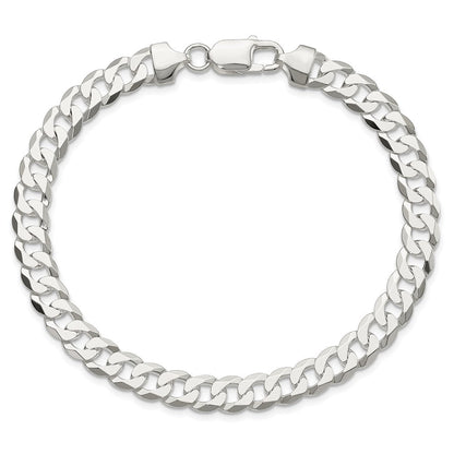 Sterlingsilber 7.5mm Flach Panzer Gliederarmband