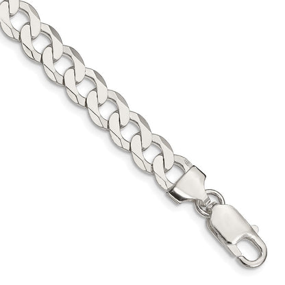 Sterlingsilber 7.5mm Flach Panzer Gliederarmband