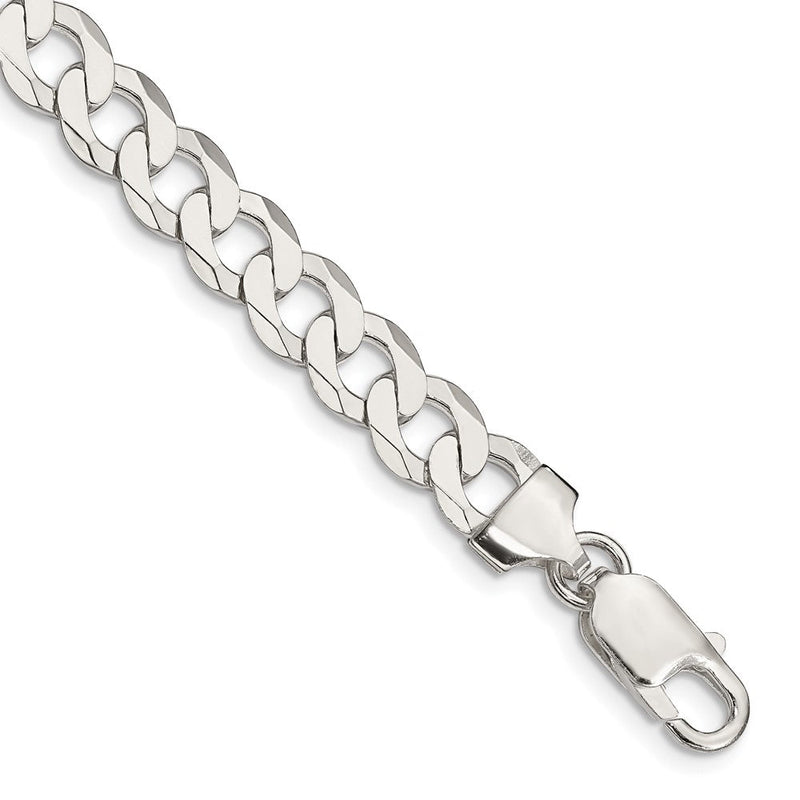 Sterlingsilber 7.5mm Flach Panzer Gliederarmband