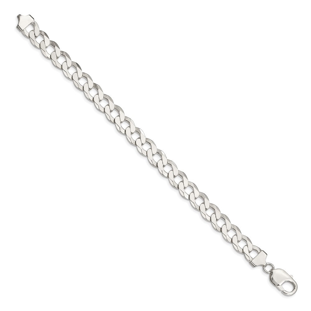 Sterlingsilber 9.75mm Flach Panzer Gliederarmband