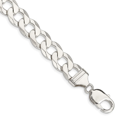 Sterlingsilber 11.75mm Flach Panzer Gliederarmband