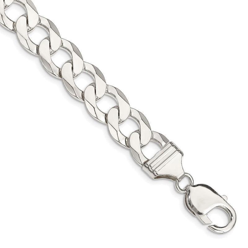 Sterlingsilber 11.75mm Flach Panzer Gliederarmband