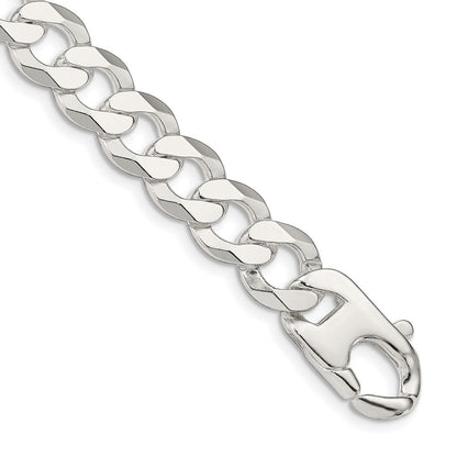9 Zoll Sterlingsilber 14mm Flach Panzer Gliederarmband