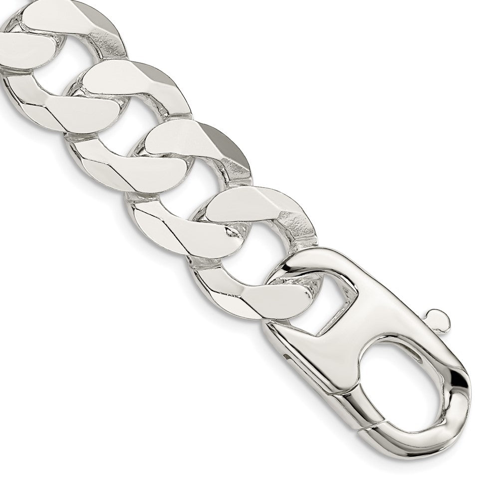 9 Zoll Sterlingsilber 16mm Flach Panzer Gliederarmband
