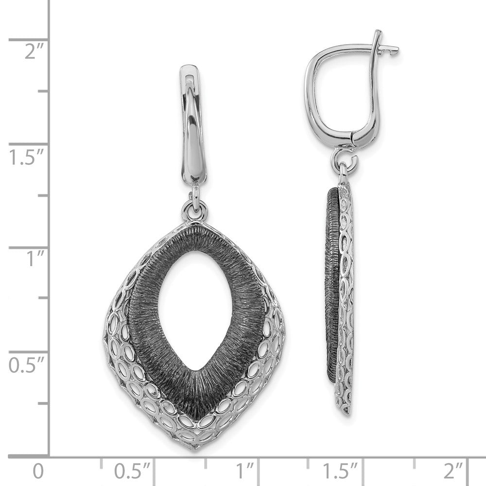 Sterlingsilber Ruthenium-beschichtet Poliert & Strukturiert Ohrhänger