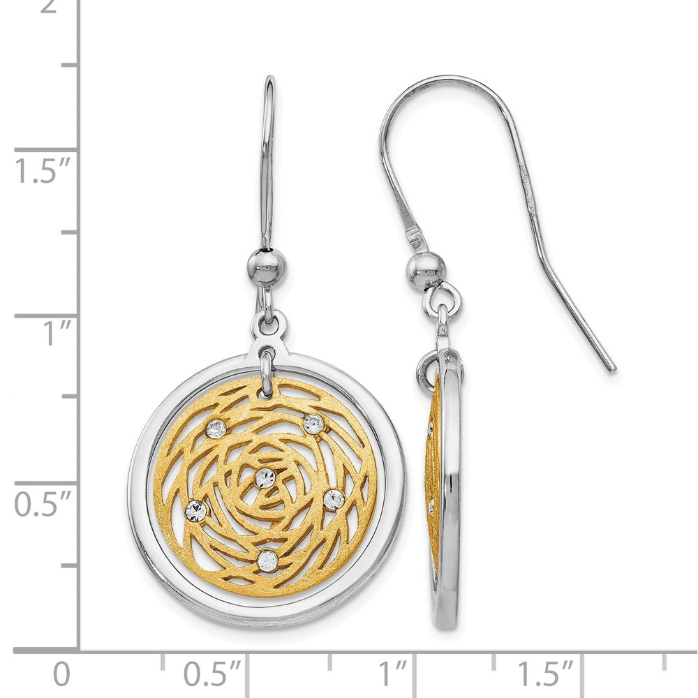 Sterlingsilber Goldfarben Scratch-finish Zirkonia Ohrhänger