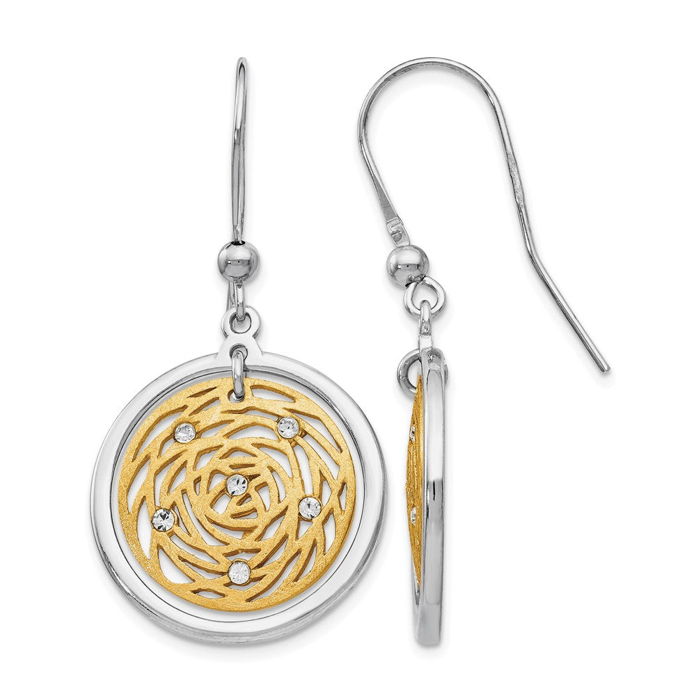 Sterlingsilber Goldfarben Scratch-finish Zirkonia Ohrhänger