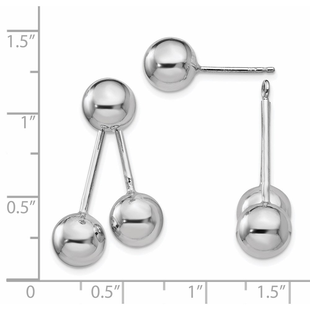 Sterlingsilber Poliert Kugel Ohrstecker