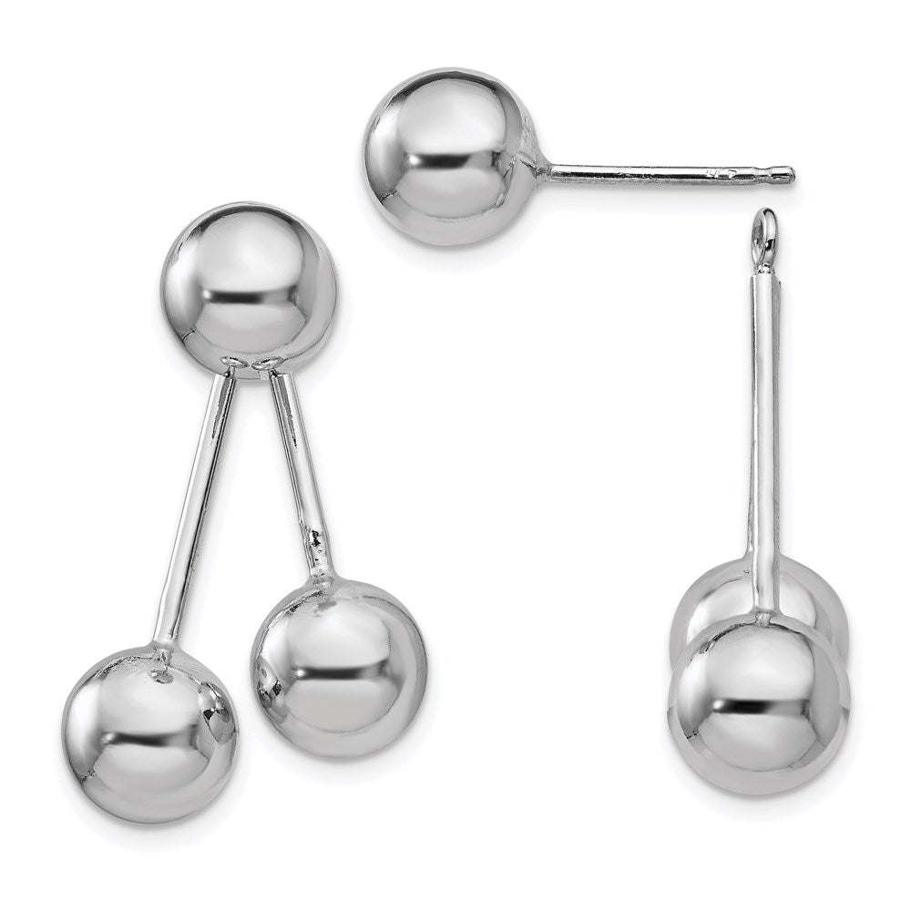 Sterlingsilber Poliert Kugel Ohrstecker