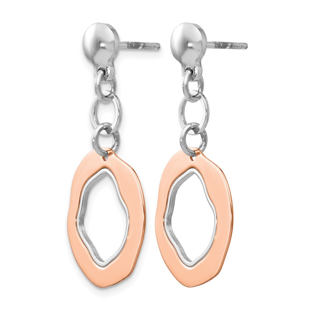 Ss/vergoldet Sterlingsilber Rose Vergoldet Stecker Ohrhänger