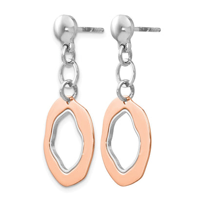 Ss/vergoldet Sterlingsilber Rose Vergoldet Stecker Ohrhänger