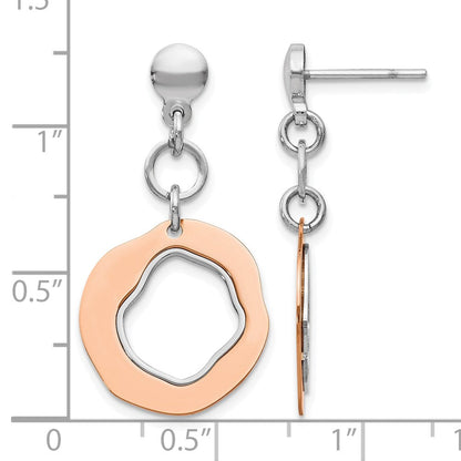 Ss/vergoldet Sterlingsilber Rose Vergoldet Stecker Ohrhänger