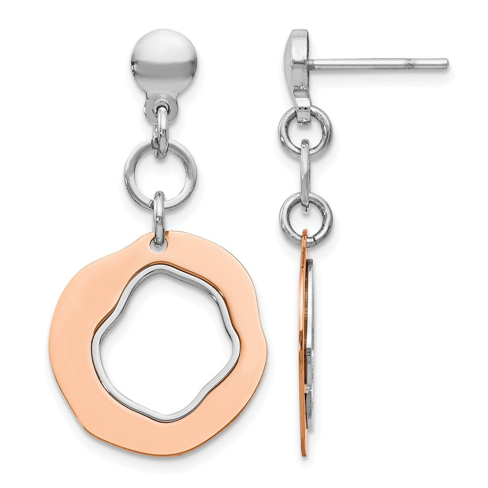 Ss/vergoldet Sterlingsilber Rose Vergoldet Stecker Ohrhänger