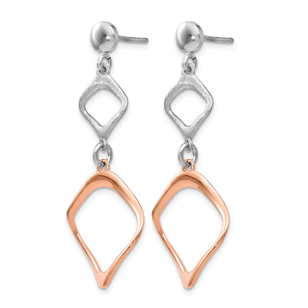 Ss/vergoldet Sterlingsilber Rose Vergoldet Stecker Ohrhänger