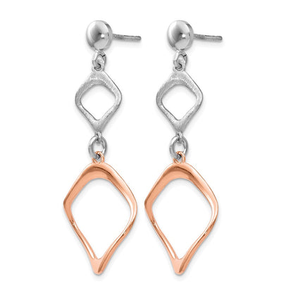 Ss/vergoldet Sterlingsilber Rose Vergoldet Stecker Ohrhänger