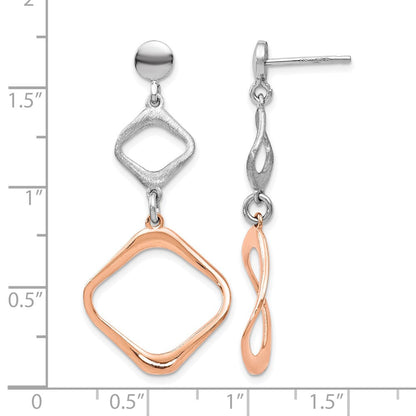 Ss/vergoldet Sterlingsilber Rose Vergoldet Stecker Ohrhänger