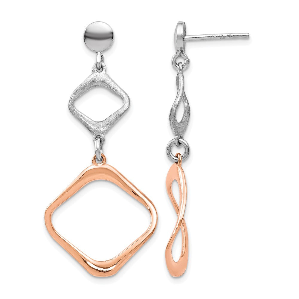 Ss/vergoldet Sterlingsilber Rose Vergoldet Stecker Ohrhänger