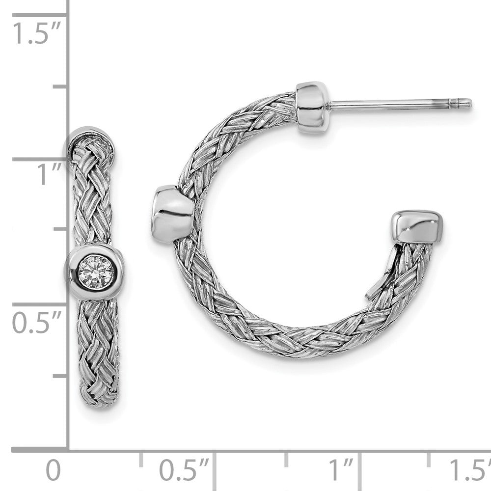Sterlingsilber Poliert Geflochten Zirkonia Creolen