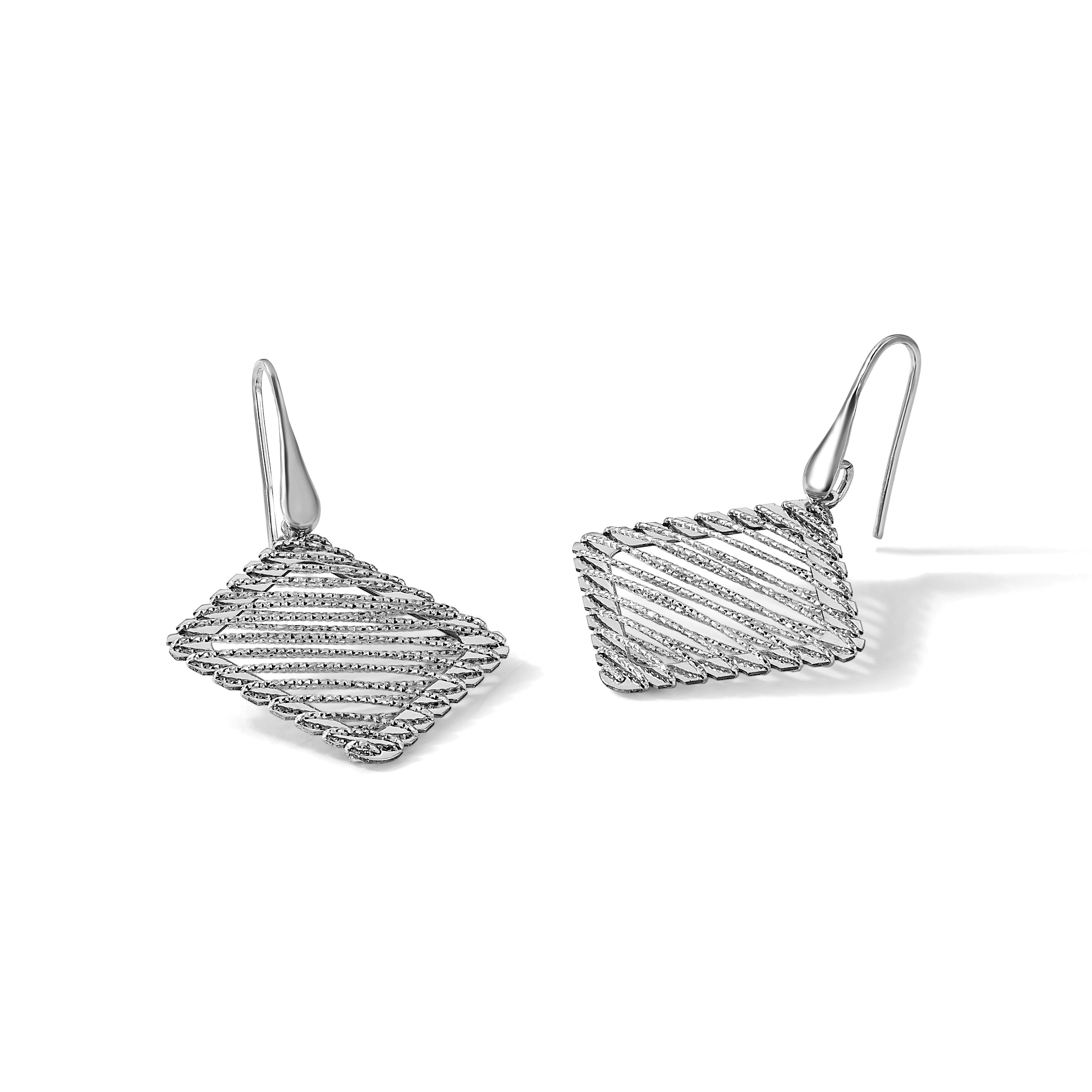 Sterlingsilber Rhodiniert Hirte Haken Ohrringe