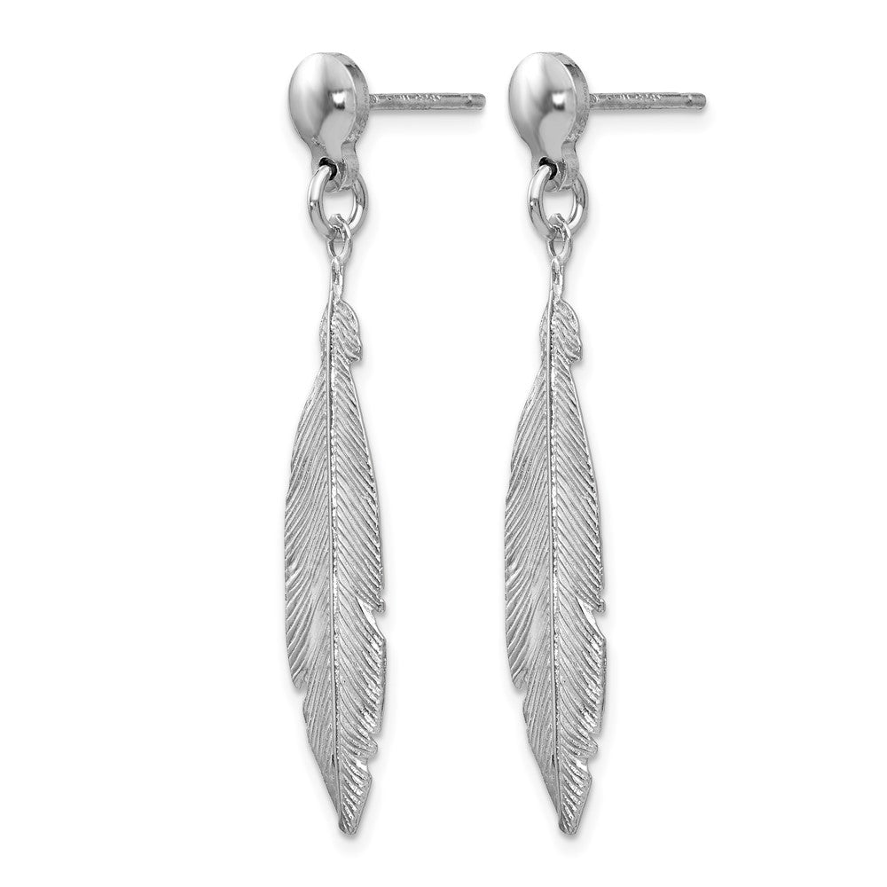 Sterlingsilber Rhodiniert Blatt Stecker Ohrhänger