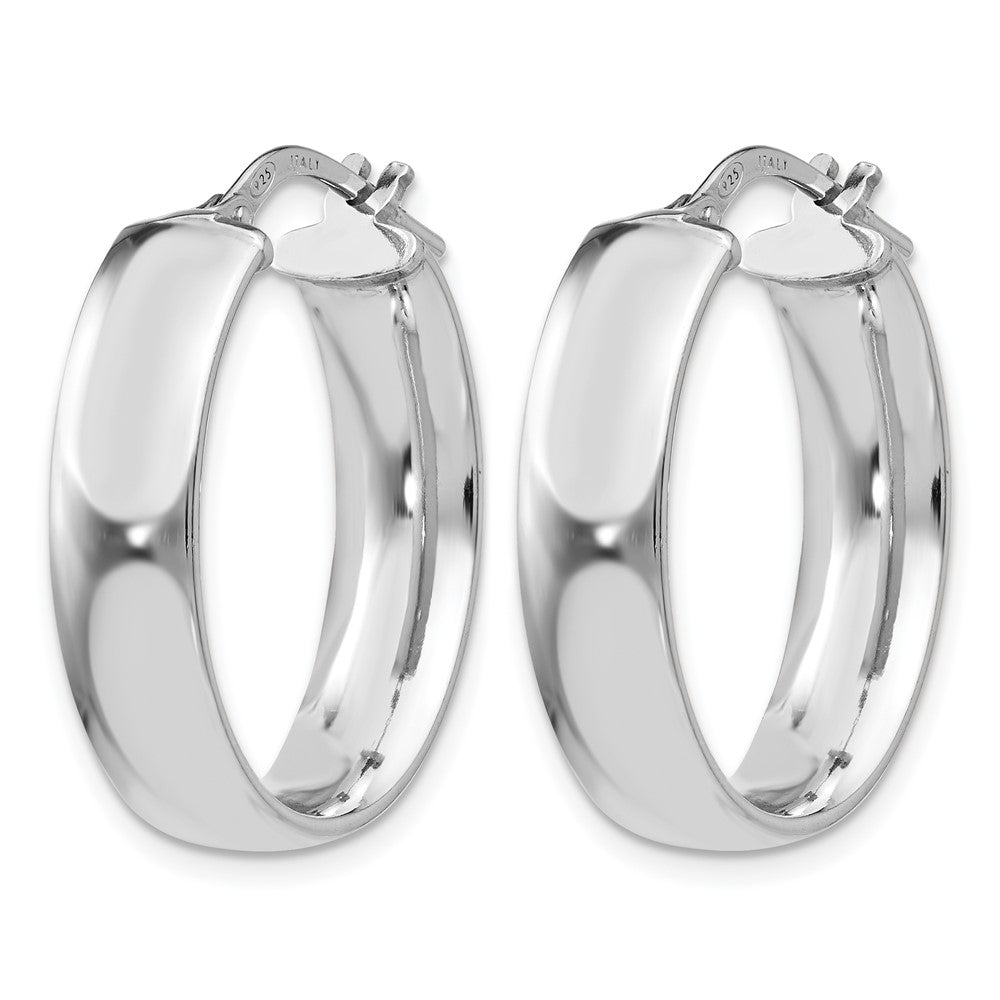 Sterlingsilber Rhodiniert Oval Creolen