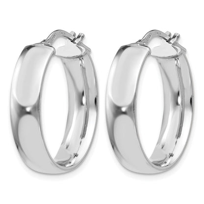 Sterlingsilber Rhodiniert Oval Creolen