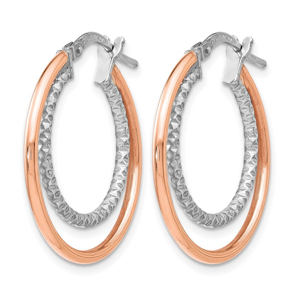 Sterlingsilber Roséfarben Diamantiert Creolen