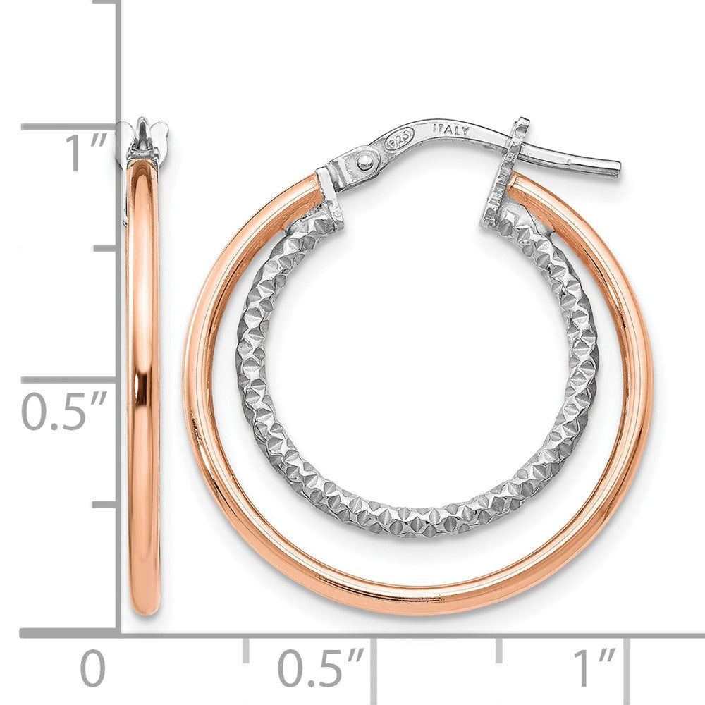 Sterlingsilber Roséfarben Diamantiert Creolen