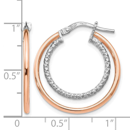 Sterlingsilber Roséfarben Diamantiert Creolen