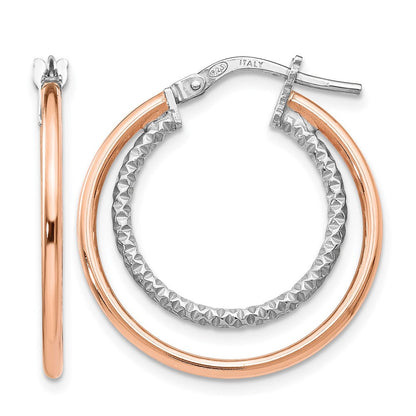 Sterlingsilber Roséfarben Diamantiert Creolen