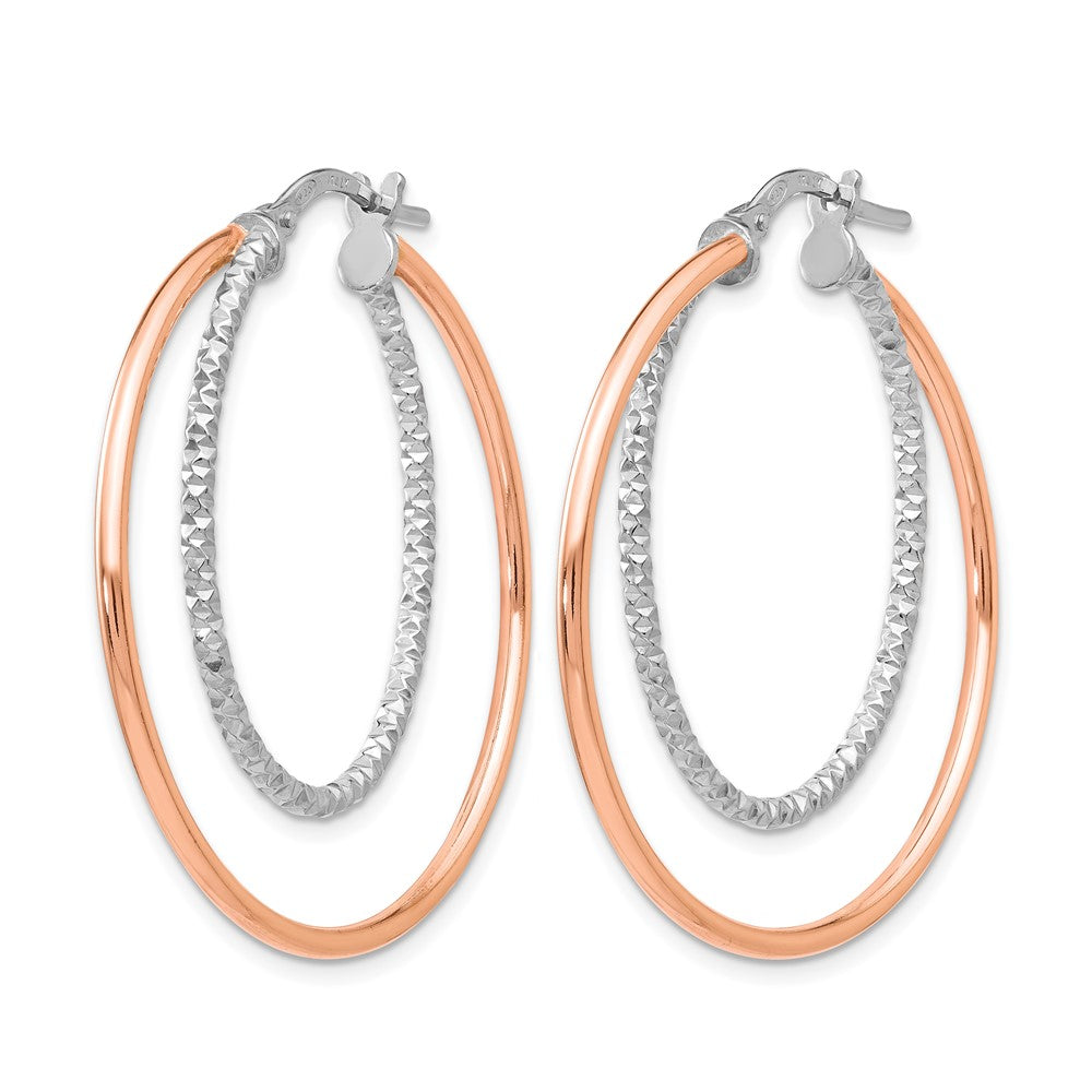 Sterlingsilber Roséfarben Diamantiert Creolen