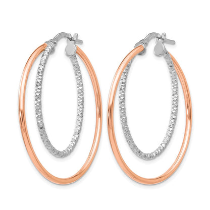 Sterlingsilber Roséfarben Diamantiert Creolen