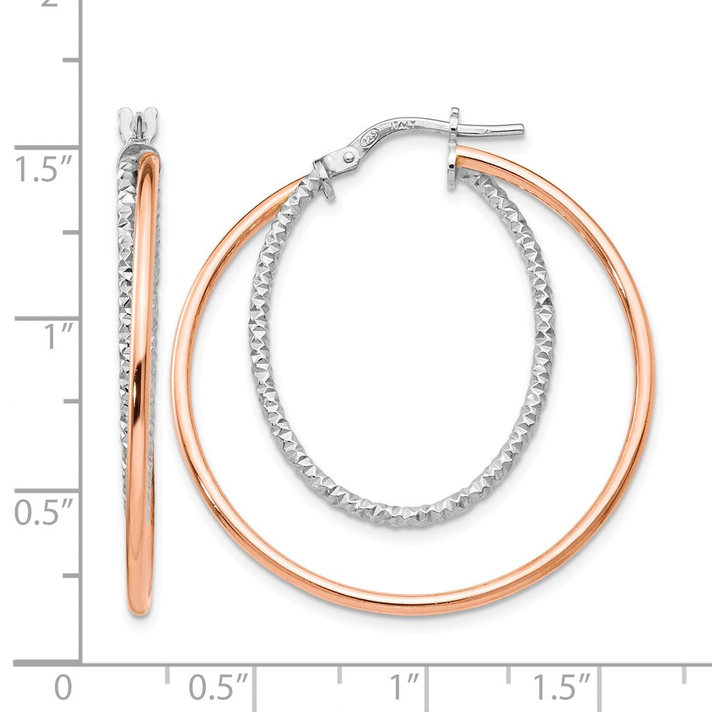 Sterlingsilber Roséfarben Diamantiert Creolen