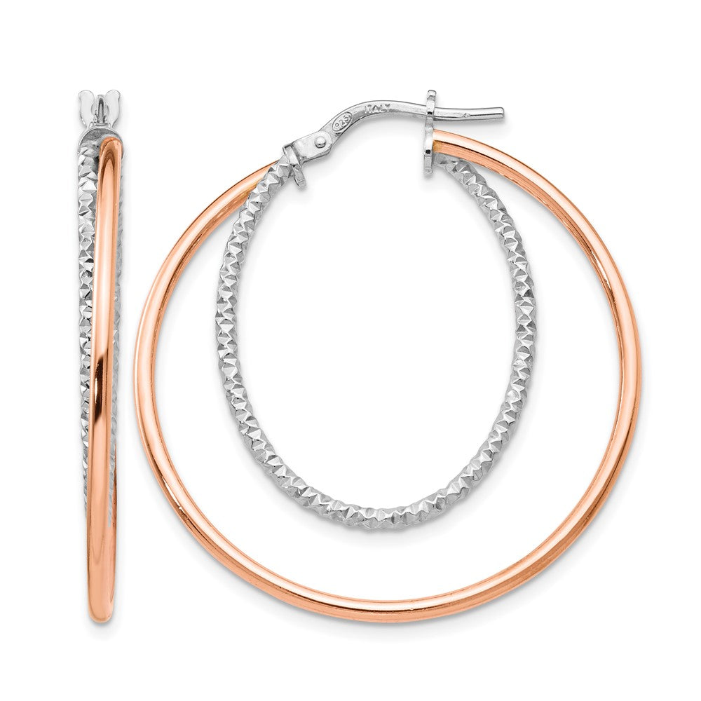 Sterlingsilber Roséfarben Diamantiert Creolen
