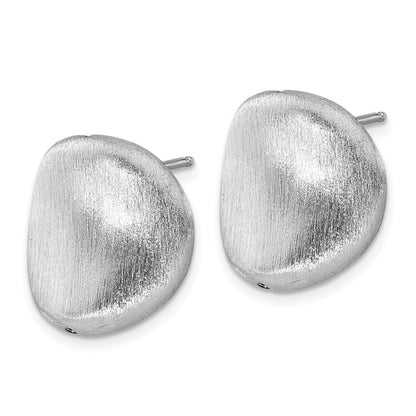 Sterlingsilber Gebürstet Gebogen Knopf Ohrstecker