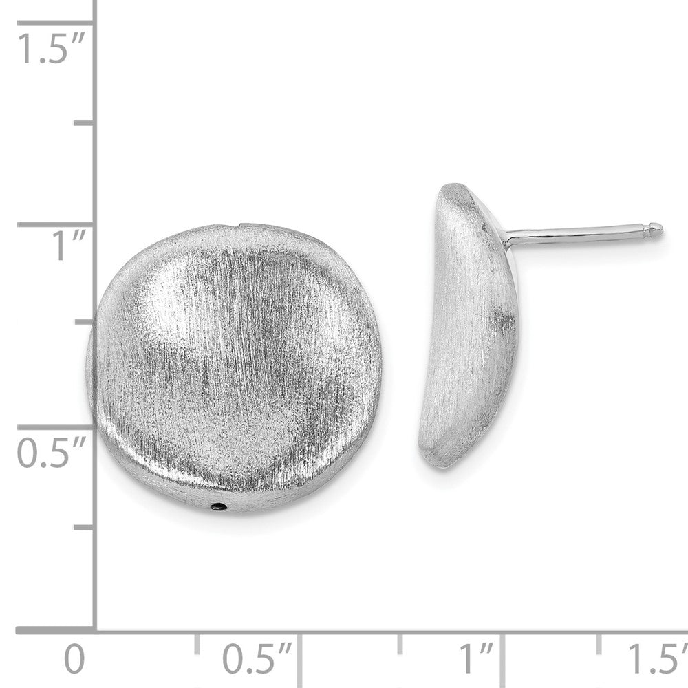 Sterlingsilber Gebürstet Gebogen Knopf Ohrstecker