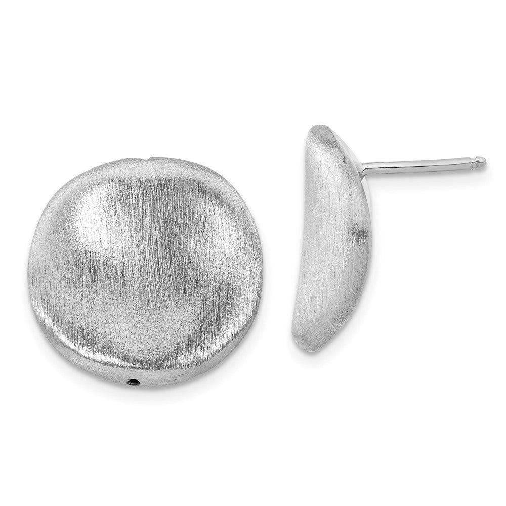 Sterlingsilber Gebürstet Gebogen Knopf Ohrstecker