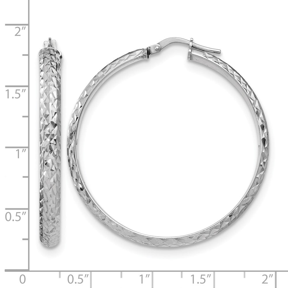 Sterlingsilber Rhodiniert Poliert & Strukturiert Creolen