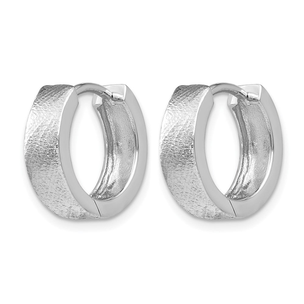 Sterlingsilber Ss Rhodiniert Radiant Essence Strukturiert Huggie Creolen
