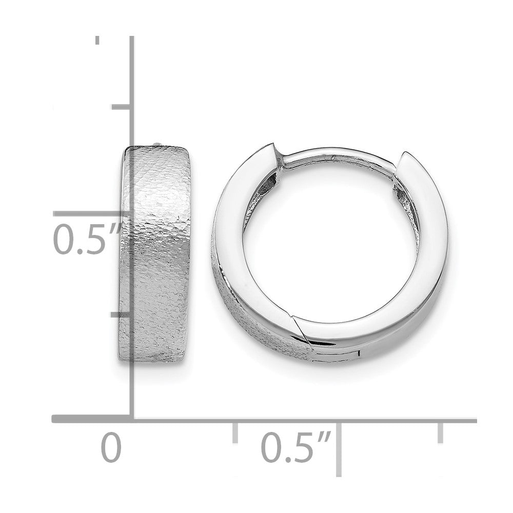 Sterlingsilber Ss Rhodiniert Radiant Essence Strukturiert Huggie Creolen