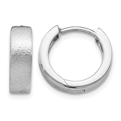 Sterlingsilber Ss Rhodiniert Radiant Essence Strukturiert Huggie Creolen