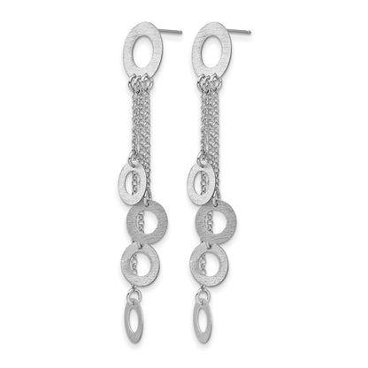 Sterlingsilber Rhodium Gebürstet & Poliert Stecker Ohrhänger