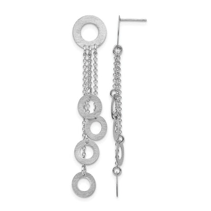 Sterlingsilber Rhodium Gebürstet & Poliert Stecker Ohrhänger